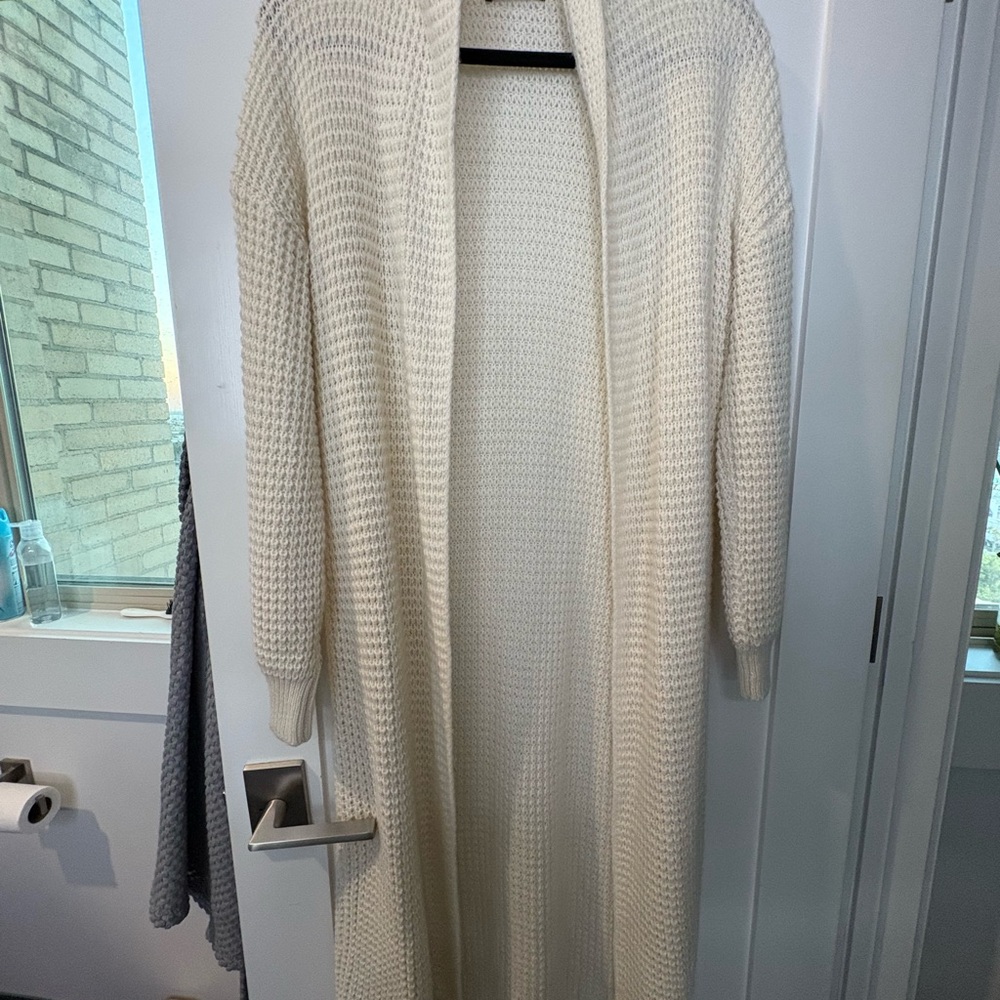 Cardigan Cream Knit Long SHEIN SZ LARGE